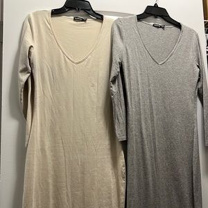 Midi v-neck body con dresses